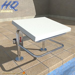 pool starting block 05 3d obj