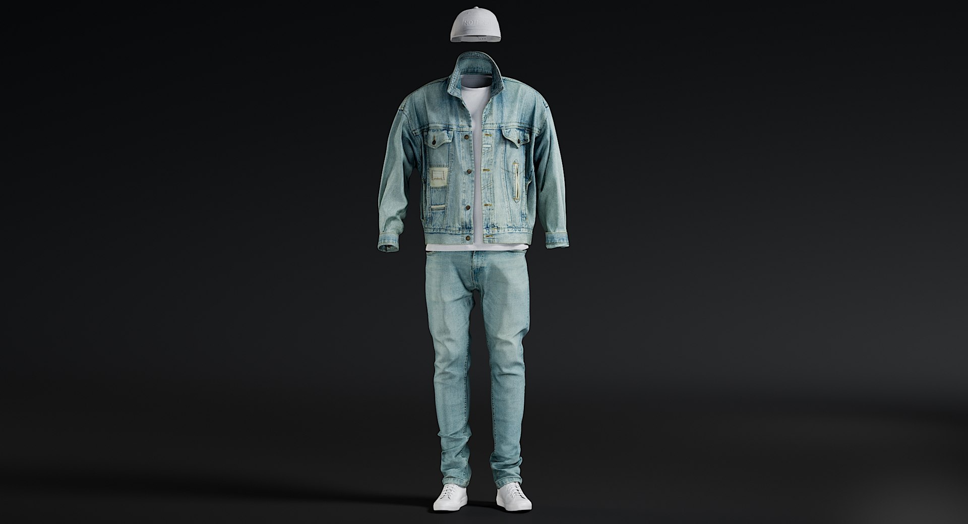 realistic clothing collections 3D model https://p.turbosquid.com/ts-thumb/eV/0zOQMt/Er/jeans_jacket_sneakers_cap_tshirt10/jpg/1615930421/1920x1080/fit_q87/0858a9151e4317387c36600cf6ae8ef36140e9ba/jeans_jacket_sneakers_cap_tshirt10.jpg
