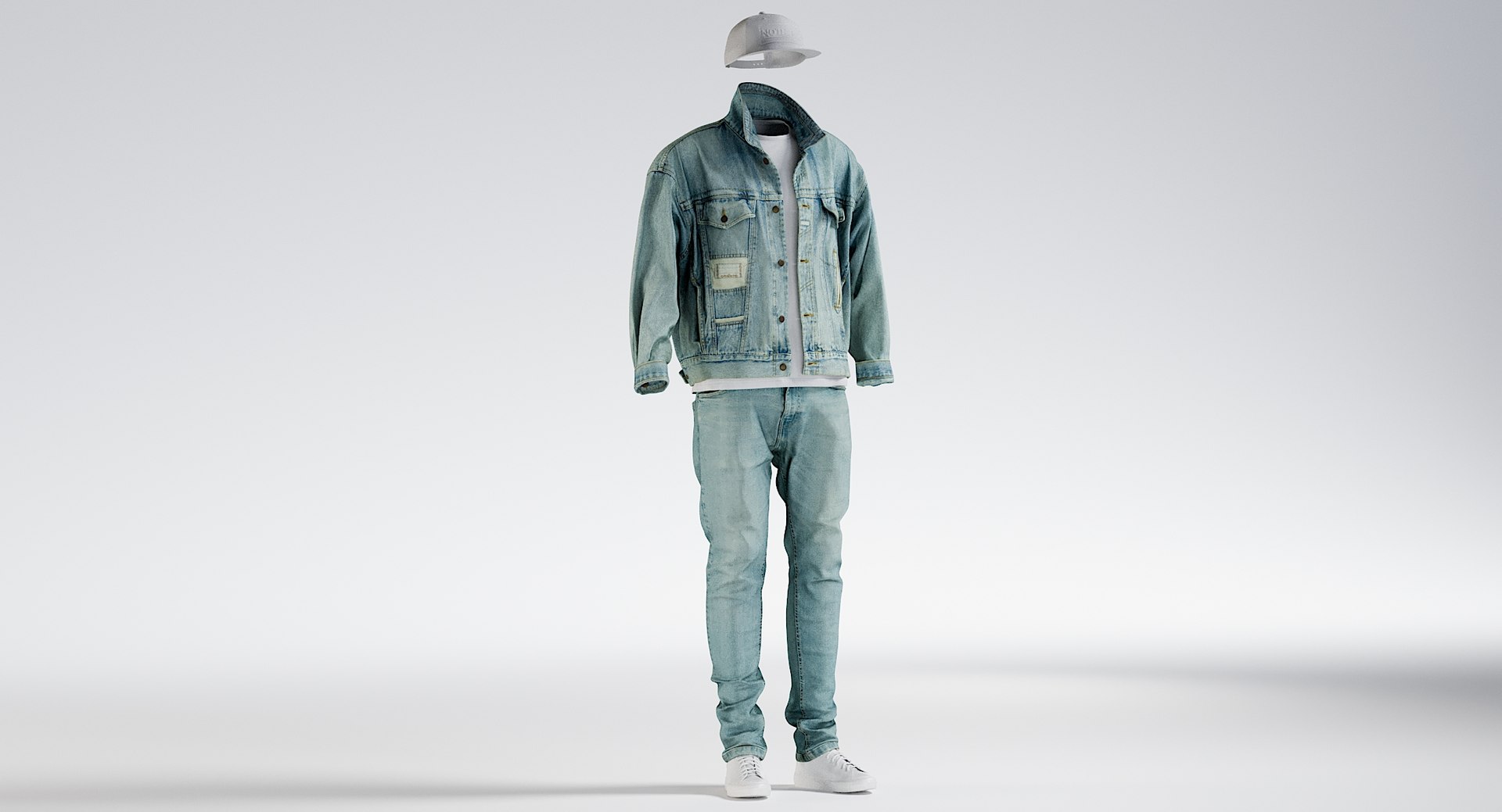 realistic clothing collections 3D model https://p.turbosquid.com/ts-thumb/eV/0zOQMt/KL/jeans_jacket_sneakers_cap_tshirt36/jpg/1615930411/1920x1080/fit_q87/d5abc1a4cebccd3dcc4b973933bc97ec1341bc9b/jeans_jacket_sneakers_cap_tshirt36.jpg