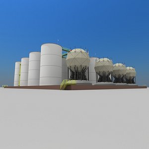 3D model oil tanks