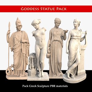 3D goddess statue pack Greek Sculpture PBR materials model