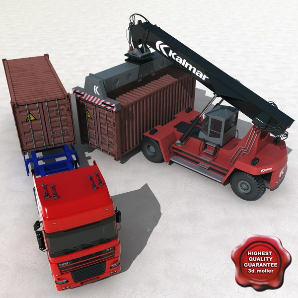 container truck reach stacker 3d 3ds