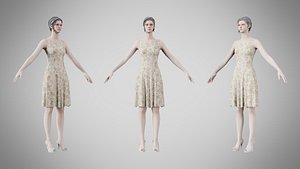 Dress 36 Ivory Garden Brocade v2