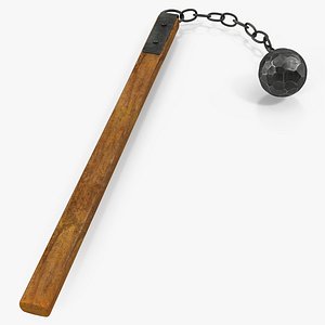 3d medieval flail ball chain