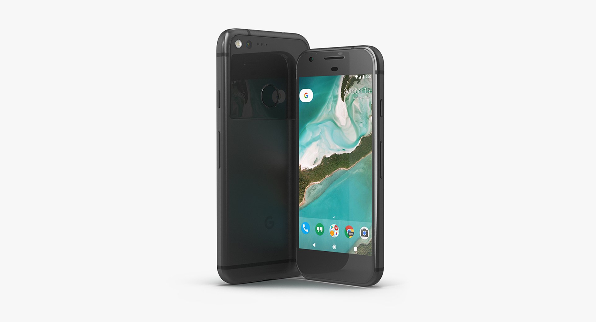 Google Pixel Phone Quite Black 3D Models Set 3D model preview