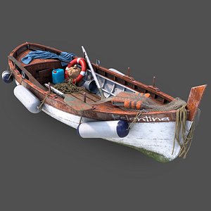3D model Wooden boat