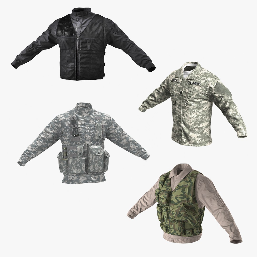 Military Jackets 3D Models Collection 3D model preview