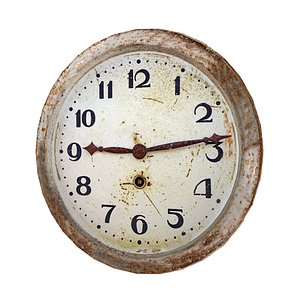 3D rusty wall clock