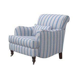 3D Nickey Kehoe Collection English Roll Arm Chair