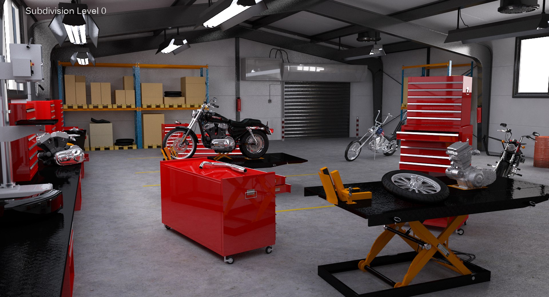 3D Motorcycle Service Interior - TurboSquid 1391245