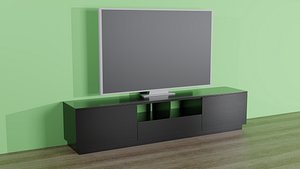 3D Black TV stand