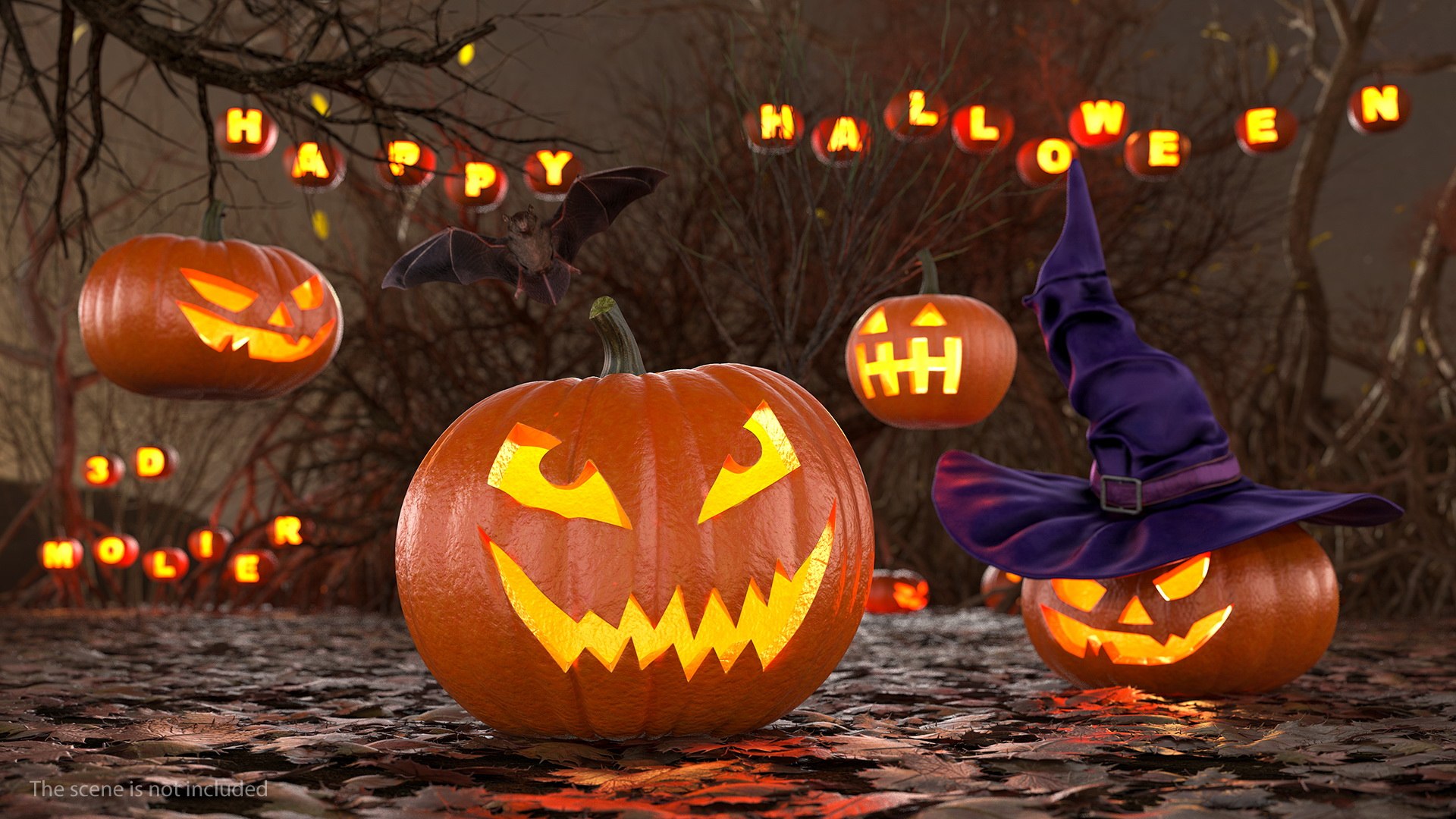 Halloween Pumpkin Smiley 3D model preview