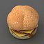 3D burger hamburger junk food