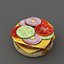 3D burger hamburger junk food