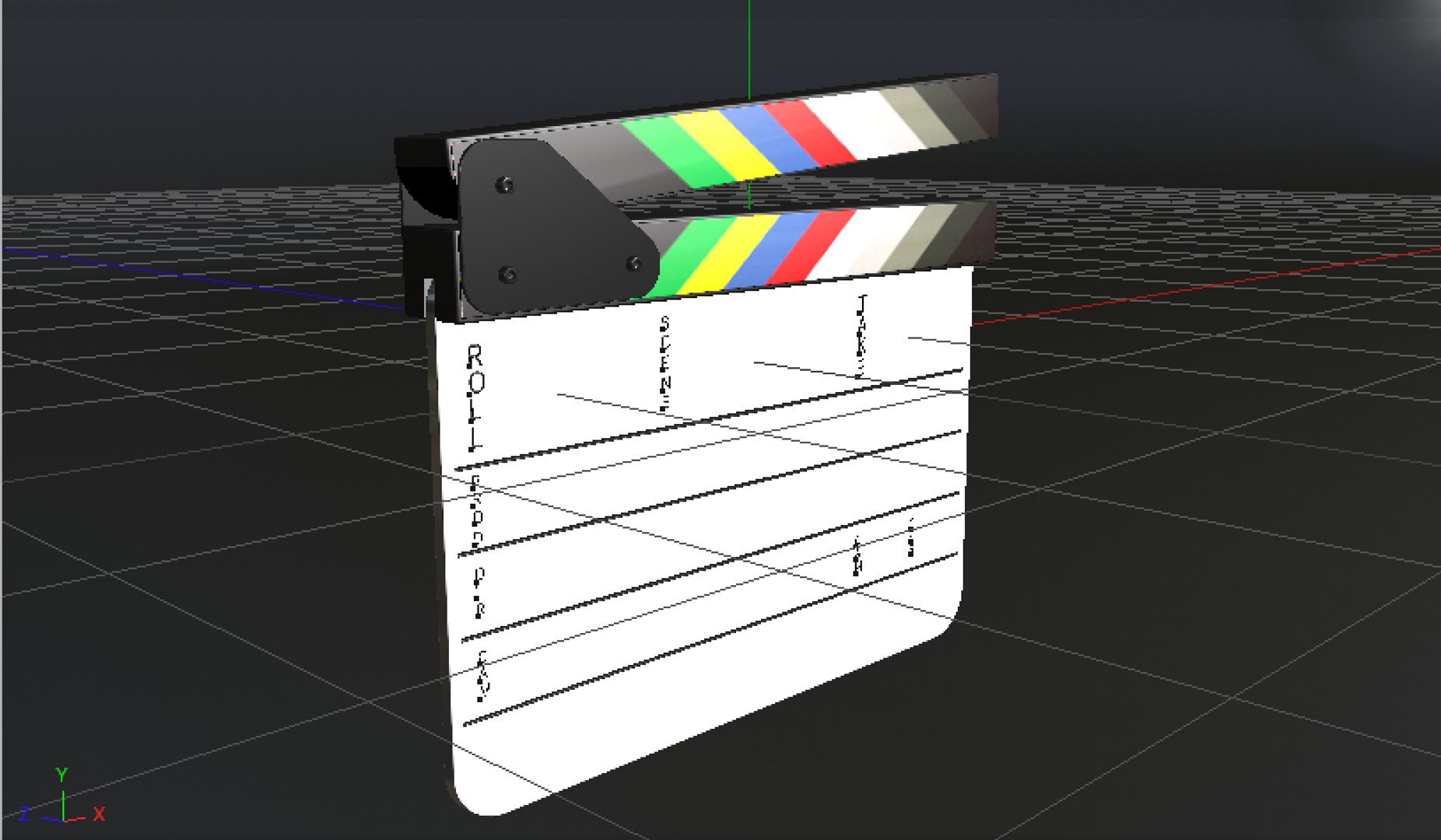 3D model film slate https://p.turbosquid.com/ts-thumb/eW/4LrPVM/U3uhP7Ji/screenshot20180502at10.25.51am/png/1525271578/1920x1080/fit_q87/e53db005757120e00ab3dc1000bff02c56671e51/screenshot20180502at10.25.51am.jpg