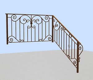 Wrought iron deck railing 3D model