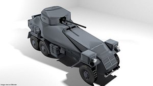 armoured car panzer 3D model