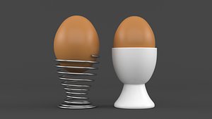 3D Egg Cup with Brown Egg