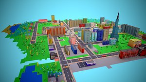 City Modular Set Toon Style Low-poly