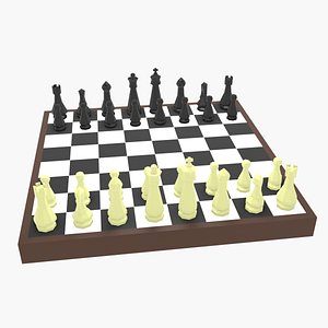 Low Poly Chess 3D model