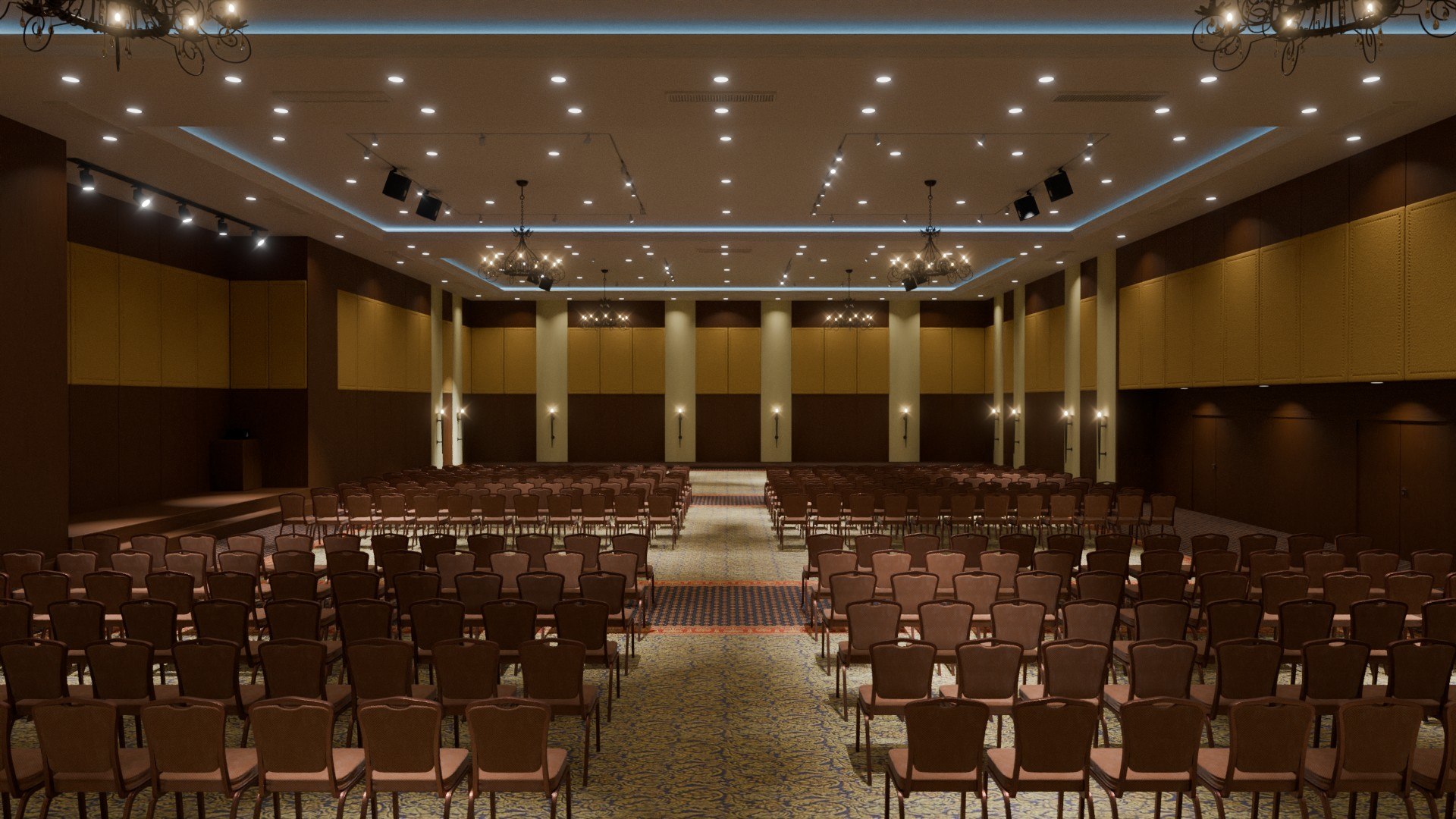 3D Ballroom Interior Hall Model TurboSquid 2292000