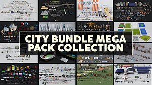 Realistic City Bundle Mega Pack Collection 3D model