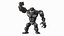 Cartoon Character Gray Stone Golem Happy Pose