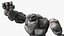 Cartoon Character Gray Stone Golem Happy Pose