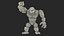 Cartoon Character Gray Stone Golem Happy Pose model