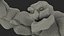 Cartoon Character Gray Stone Golem Happy Pose