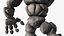 Cartoon Character Gray Stone Golem Happy Pose