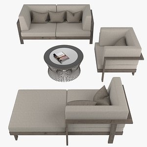 garden furniture set 3d model