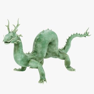 3D Chinese Dragon Jade Statue model