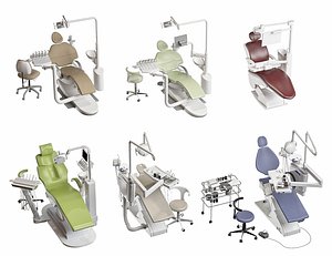 3D Dental Chair Dentist Console Dental Drill Equipment Unit model