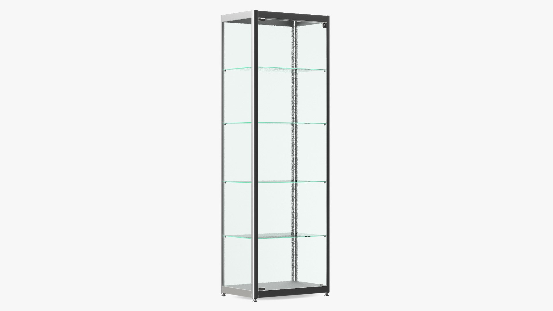 Glass Display Case Wide Silver 3D model preview