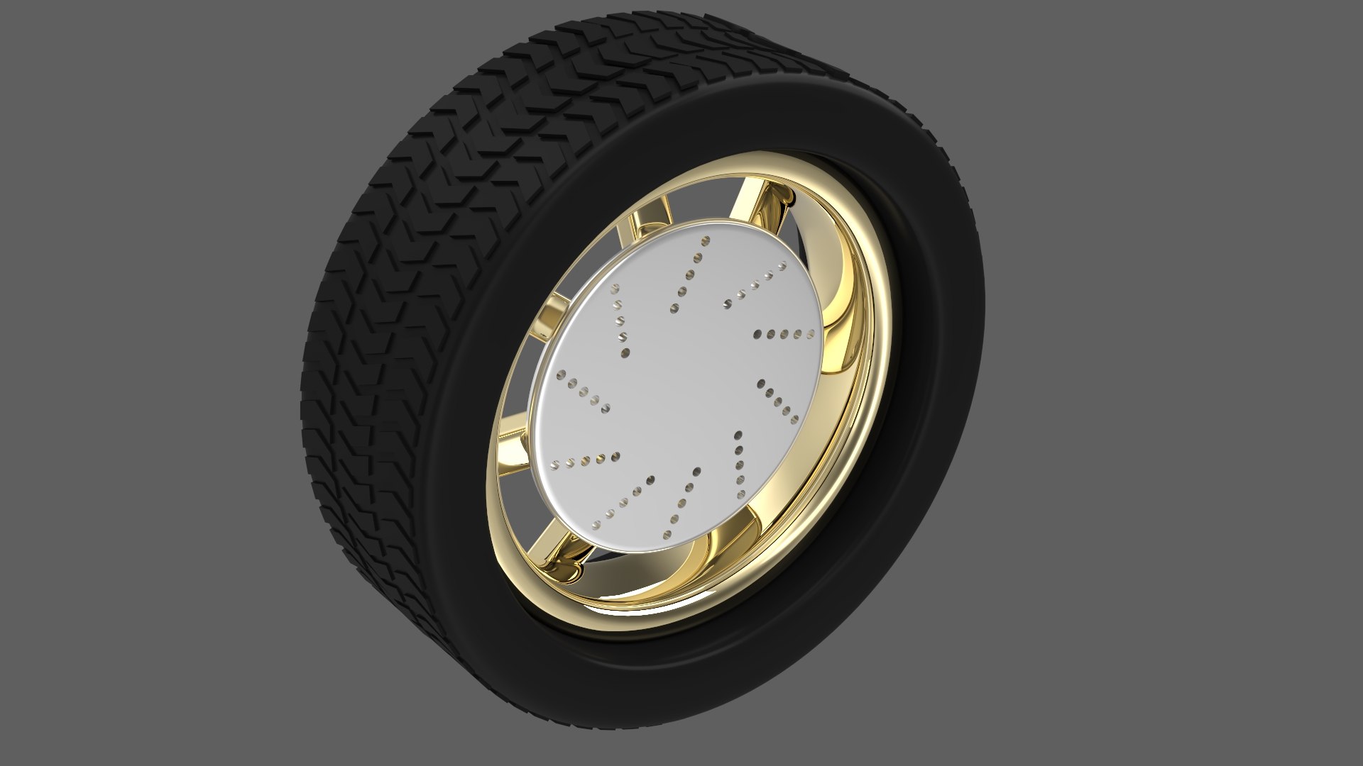Simple Gold Wheel 2 3D - TurboSquid 2387646