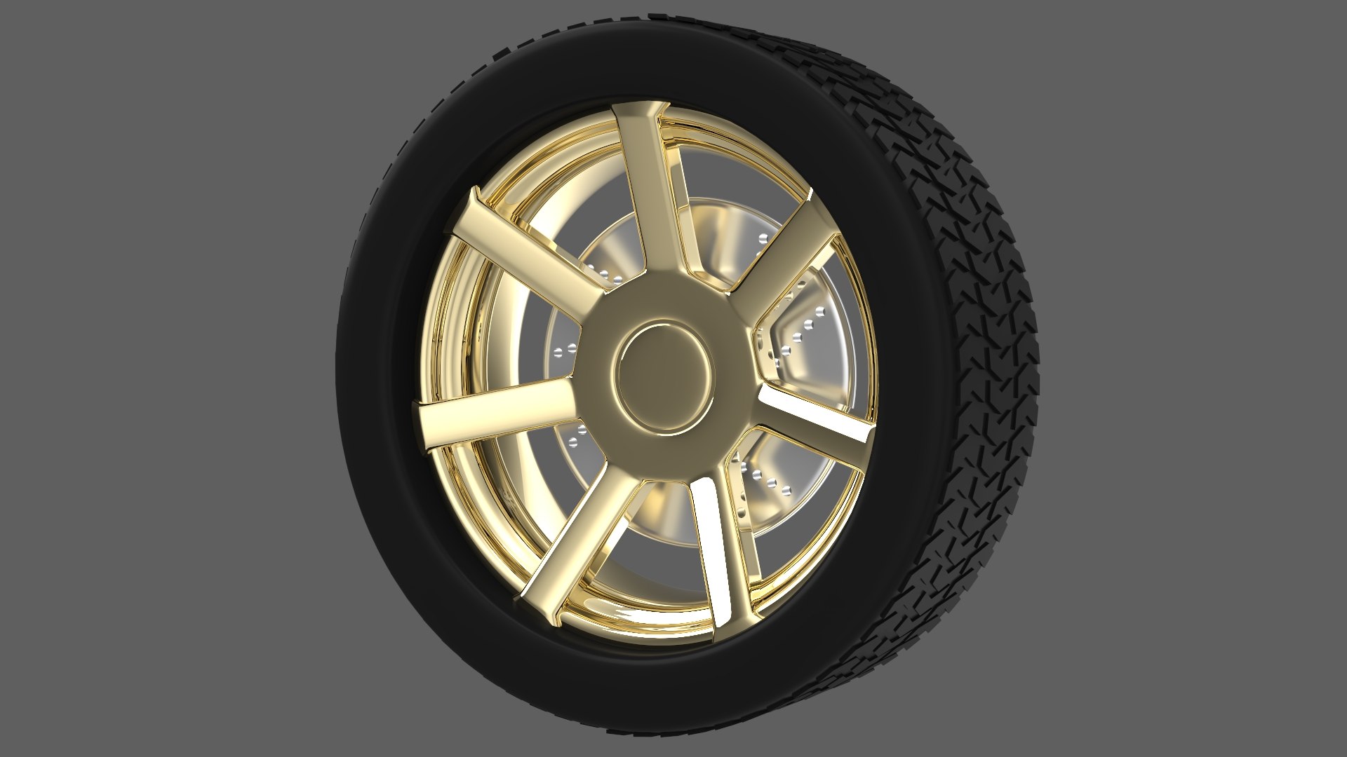 Simple Gold Wheel 2 - TurboSquid 2387646