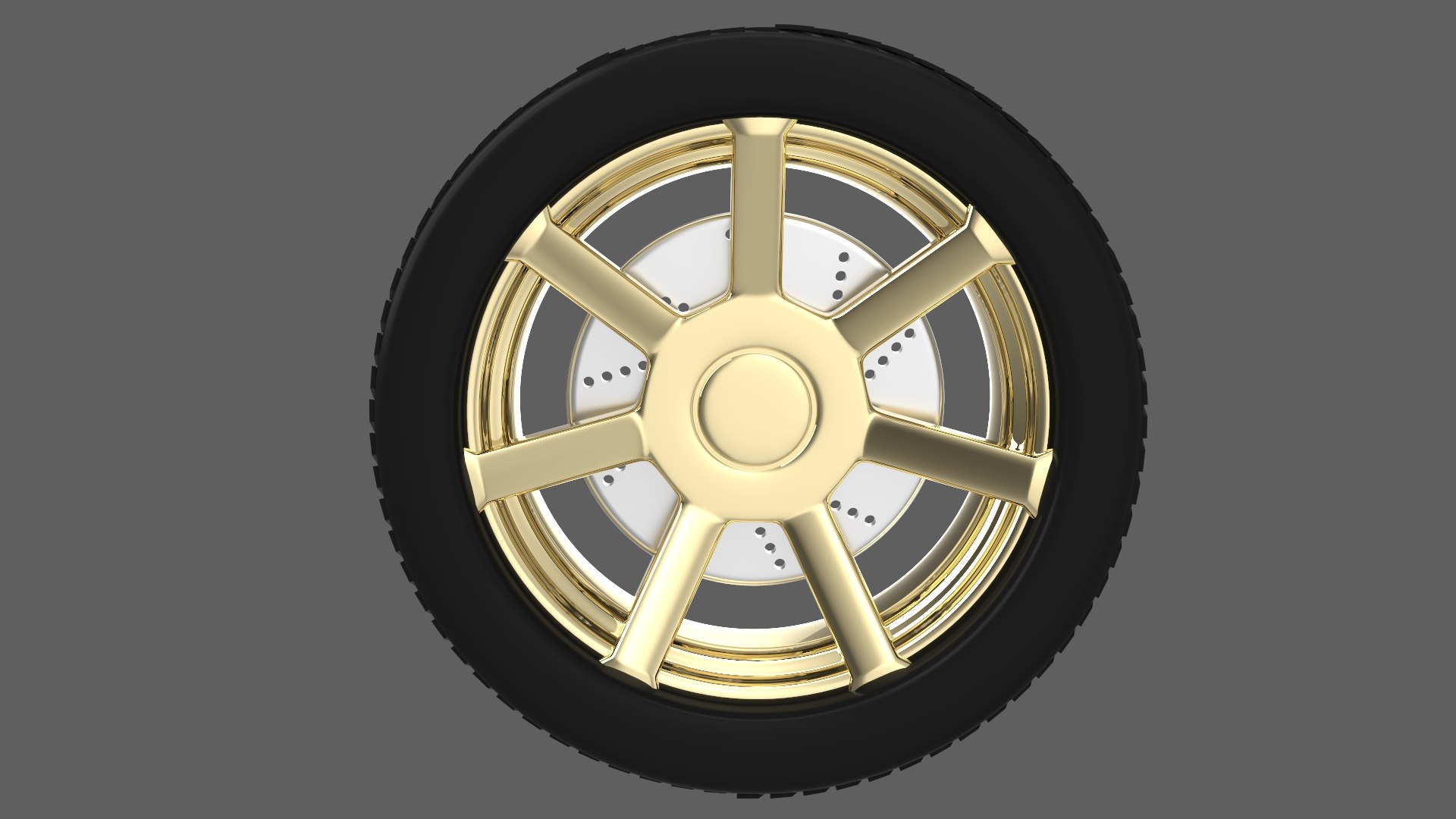 Simple Gold Wheel 2 3D - TurboSquid 2387646