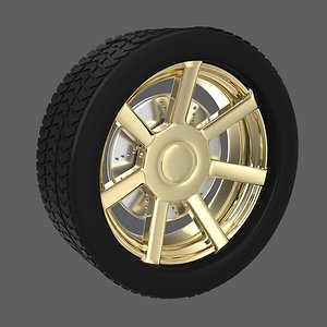 Simple Gold Wheel 2 3D