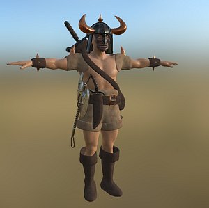 3D barbarian pbr model