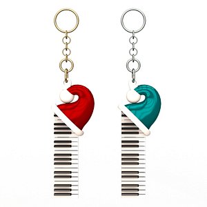 3D model Piano Key Keychain 02