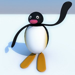 pingu penguin cartoon 3d model