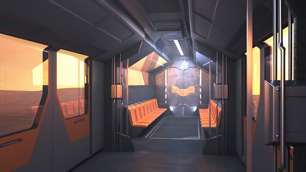 futuristic train interior