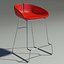 Fjord bar Stool baixo vermelho