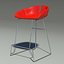 Fjord bar Stool baixo vermelho