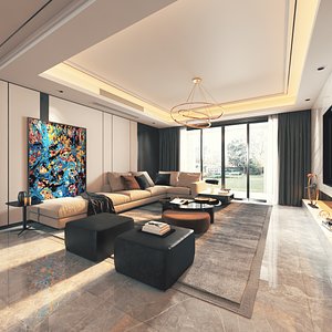 3D Modern Apartment Living Room