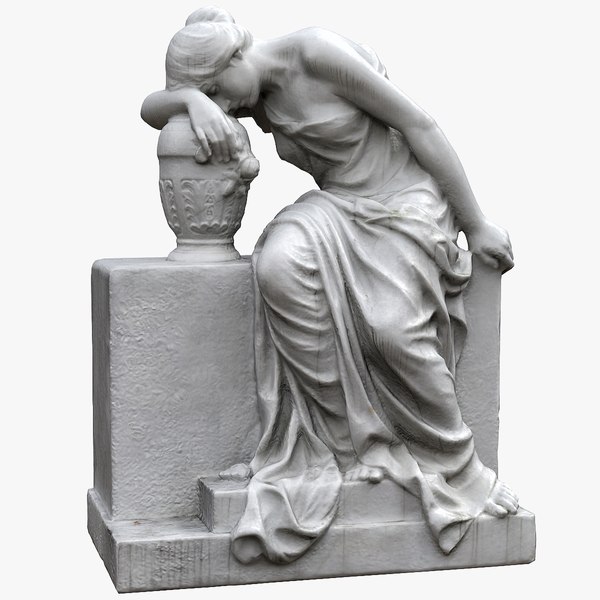 3D woman tombstone model