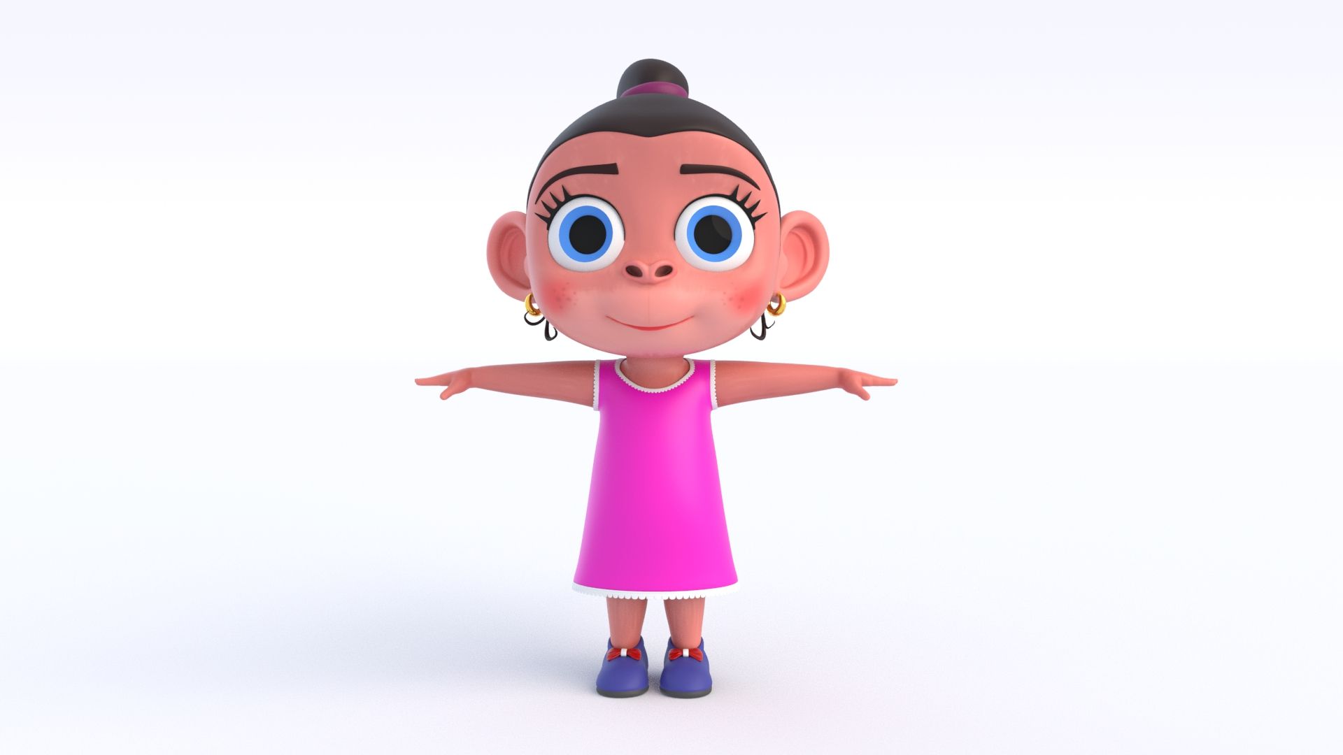 3D Cartoon Monkey Girl Model - TurboSquid 2428457