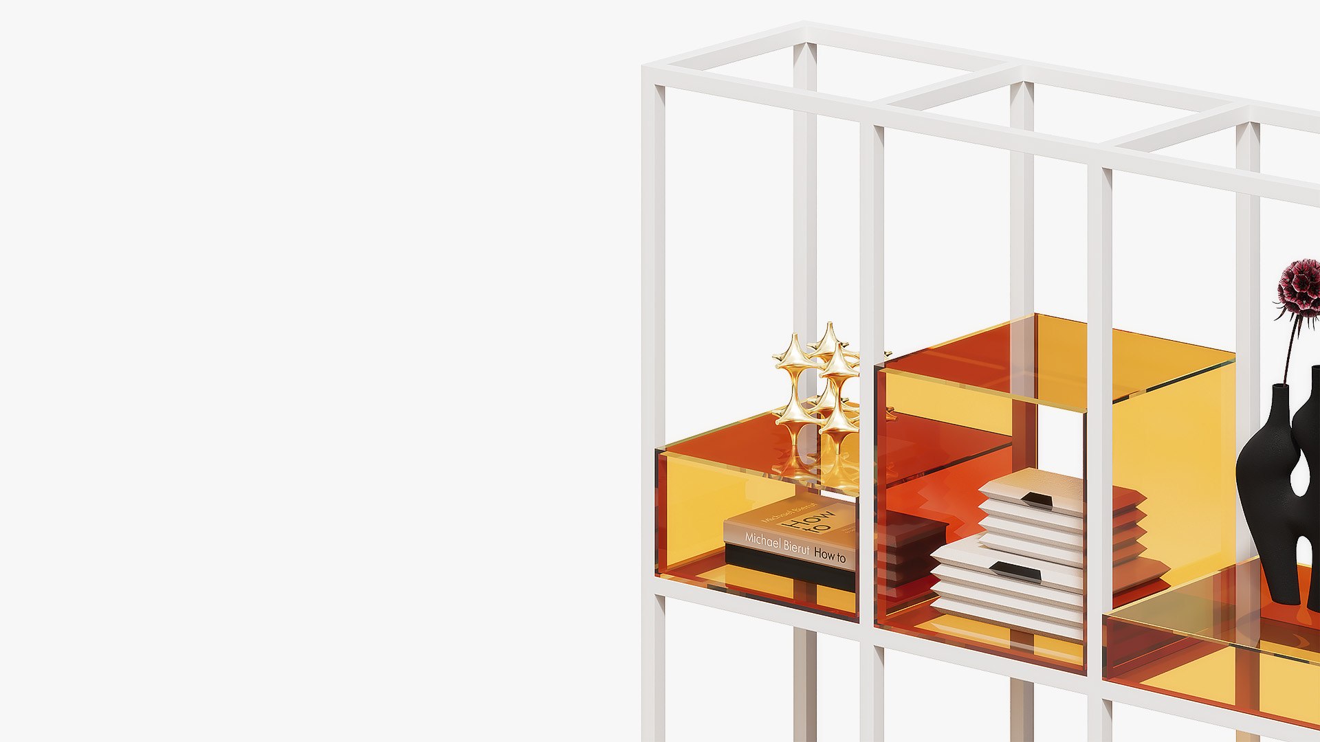 Open Metal Shelving With Acrylic Inserts 3D Model - TurboSquid 2259995
