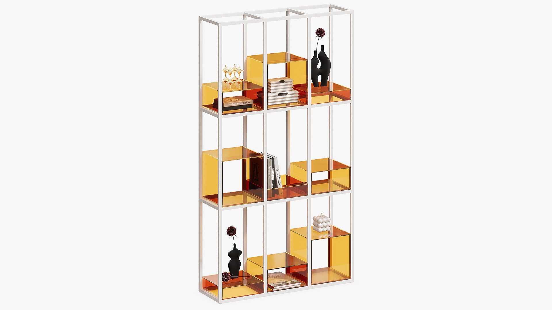 Open Metal Shelving With Acrylic Inserts 3D Model - TurboSquid 2259995